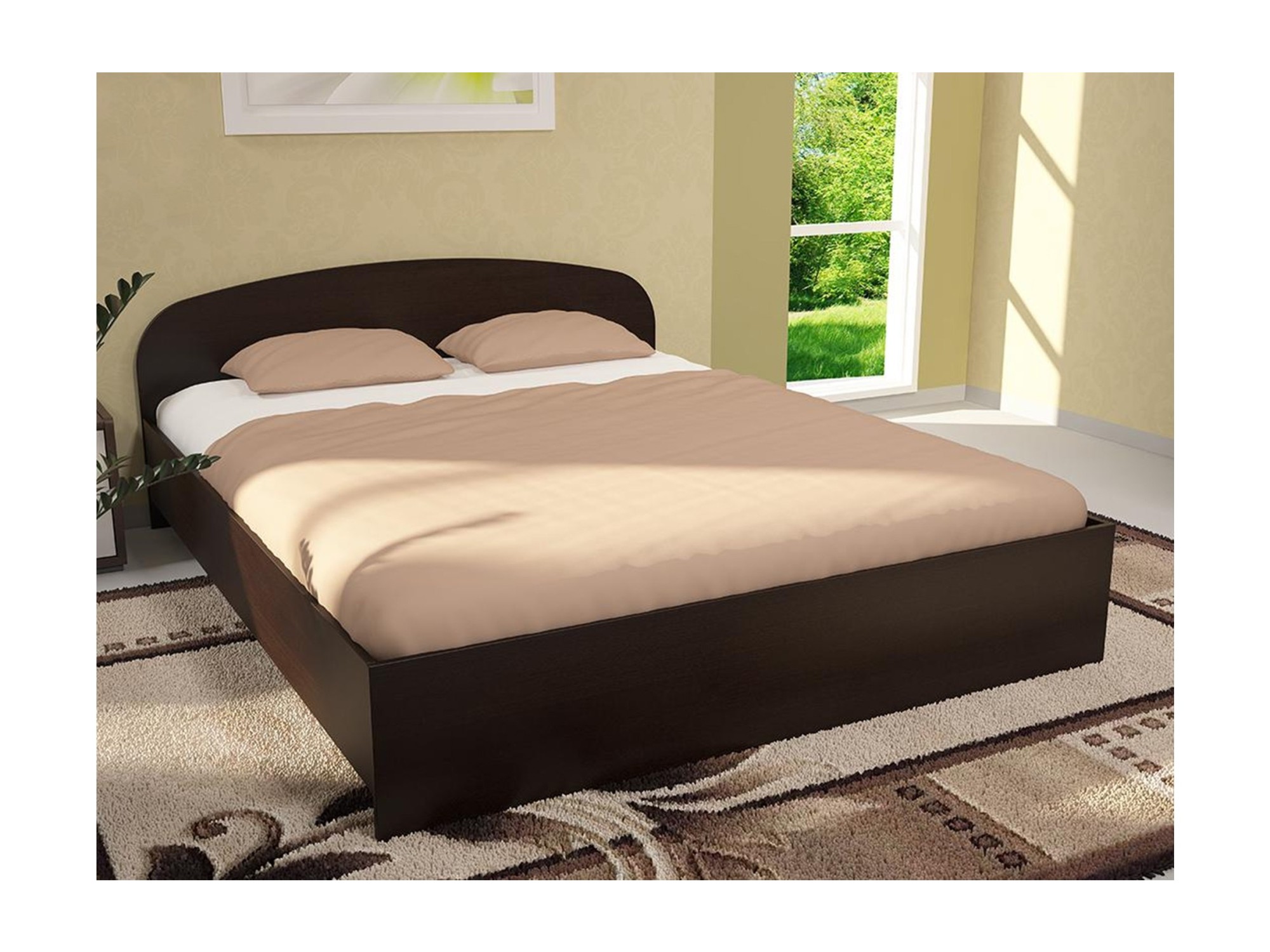 Кровать Хлоя КР-005 160 (Венге) Коричневый темный, ЛДСП кровать виктория мб 160 венге венге темная венге коричневый темный лдсп