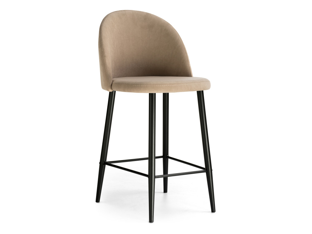 Амизуре бежевый / черный матовый Барный стул Черный, Окрашенный металл crown grey fabric барный стул черный окрашенный металл