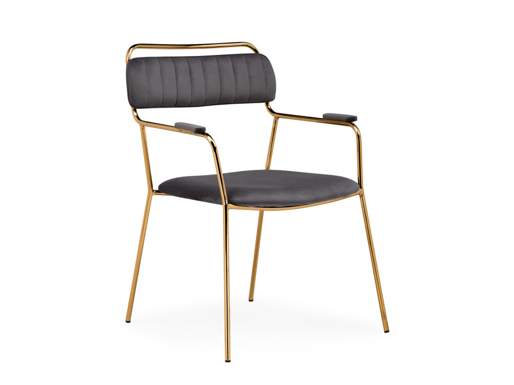 Aspen dark gray / gold Стул на металлокаркасе Бежевый, Металл