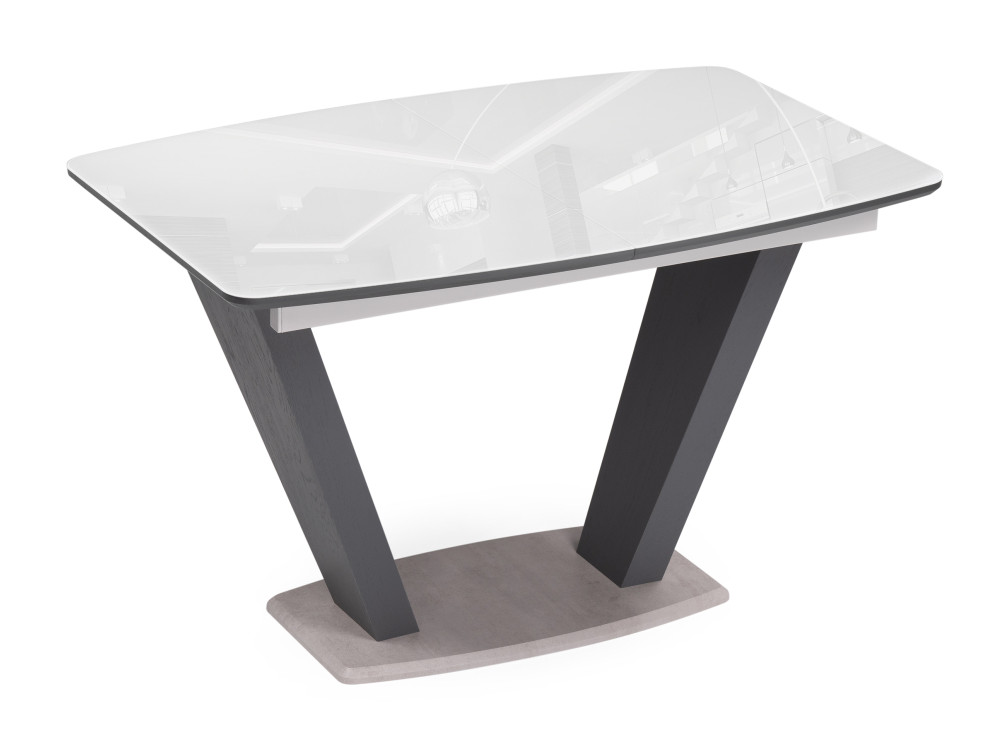 Петир 120(160)х80 ультра белый / гриджио / камень серый Стол стеклянный Серый, МДФ, пленка стол marmol мраморный белый 120 160