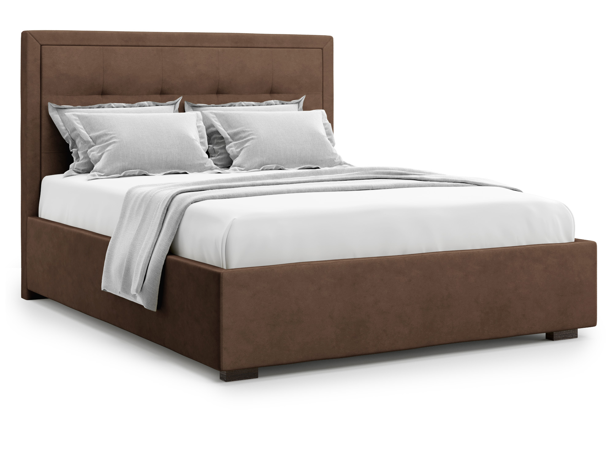 кровать komo без пм 160х200 серый дсп Кровать с ПМ Komo (160х200) Шоколадный, ДСП