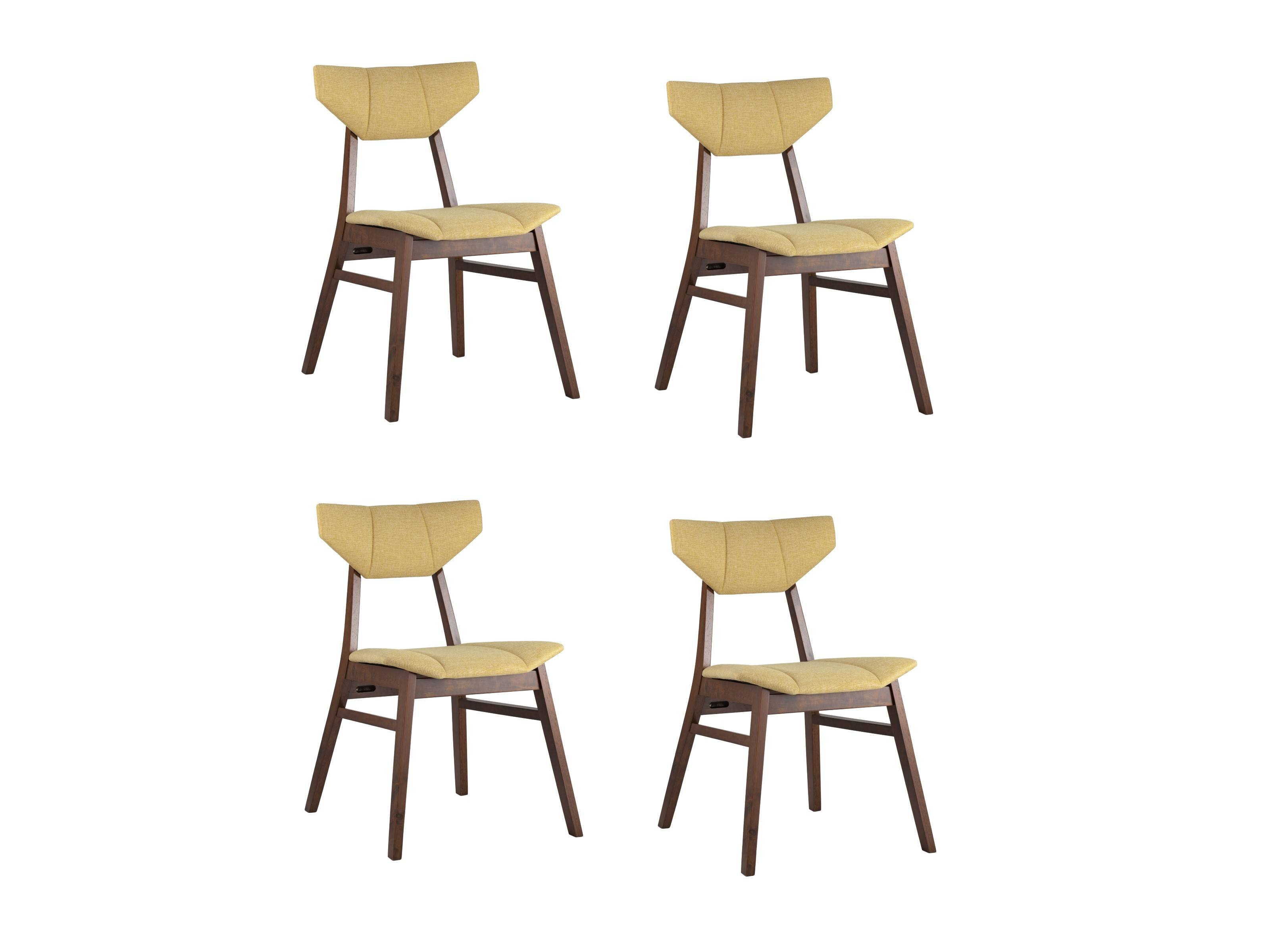 Стул обеденный Stool Group TOR Орех/Желтый (4 шт.)  Черный, Массив Гевеи