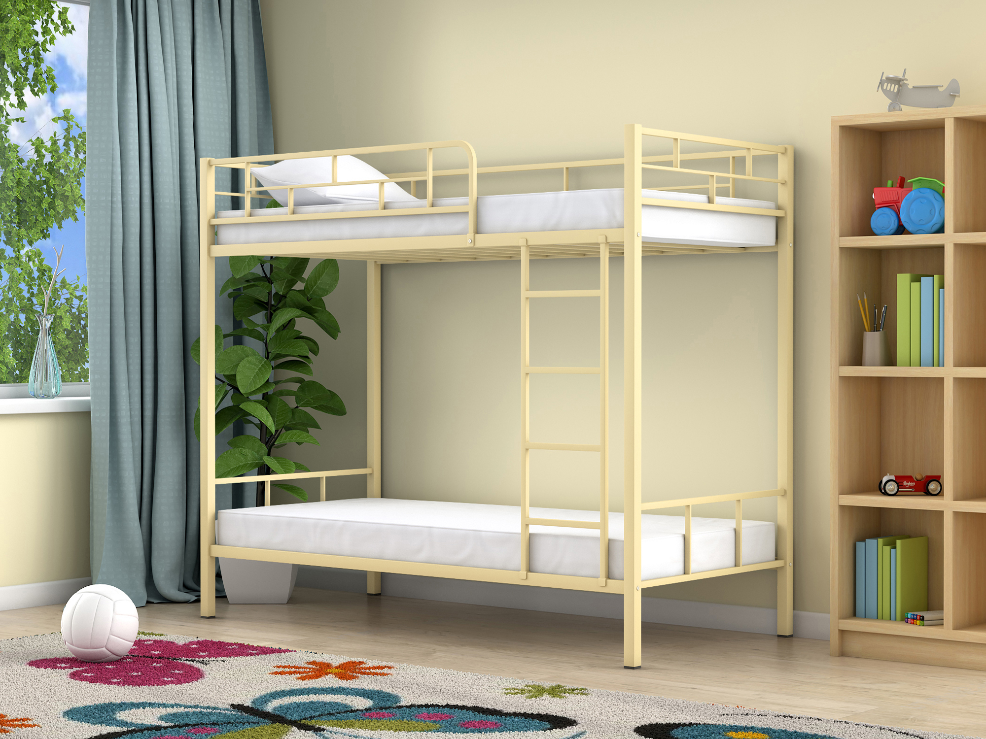 Двухъярусная кровать Ницца (90х190/90х190) Белый, Металл двухъярусная кровать ницца 90х190 оранжевый черный лдсп металл