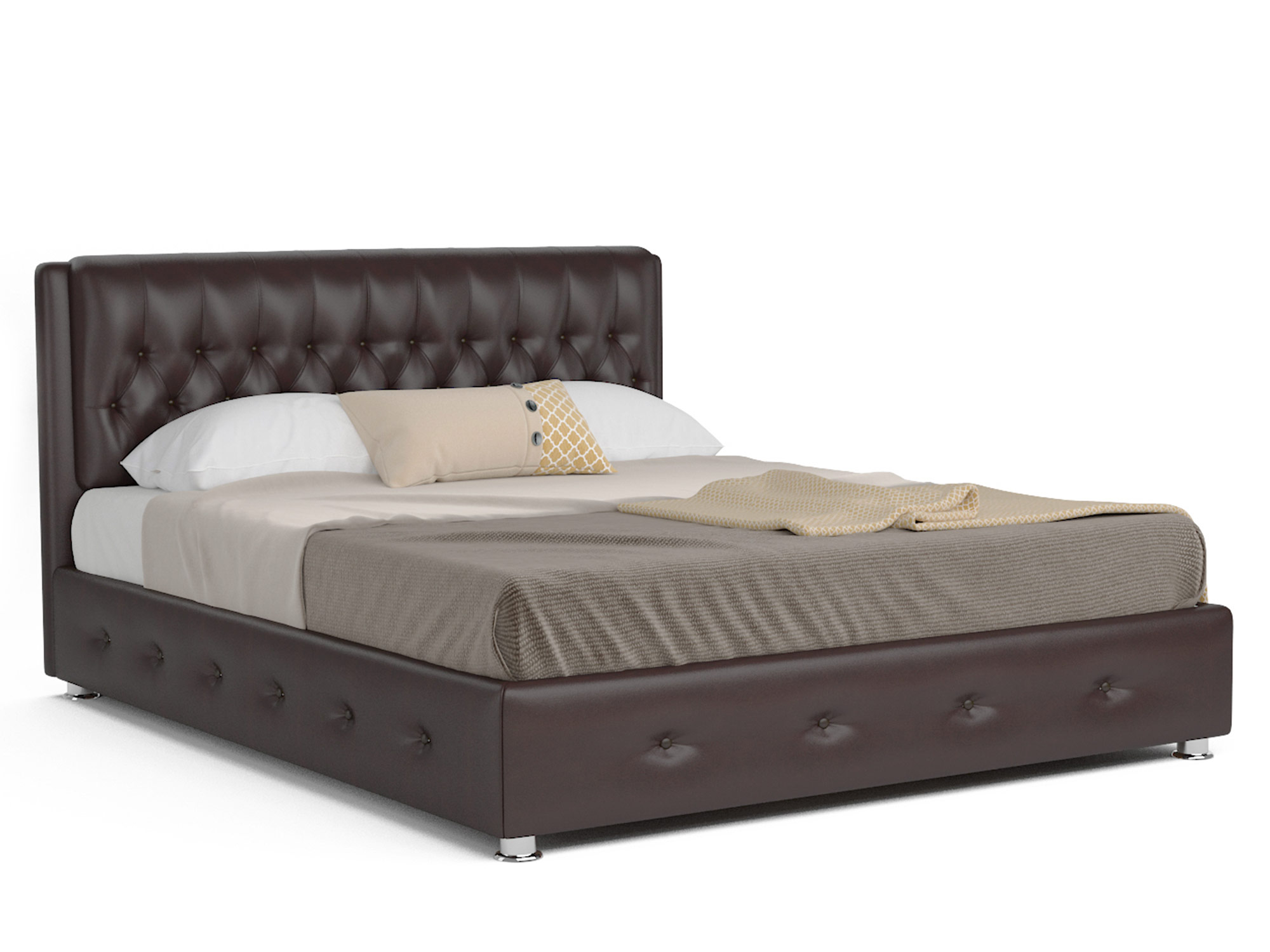 Кровать с матрасом Граф (160х192) Шоколадный, ДСП, Брус сосны кровать с матрасом граф 160х192 шоколадный дсп брус сосны