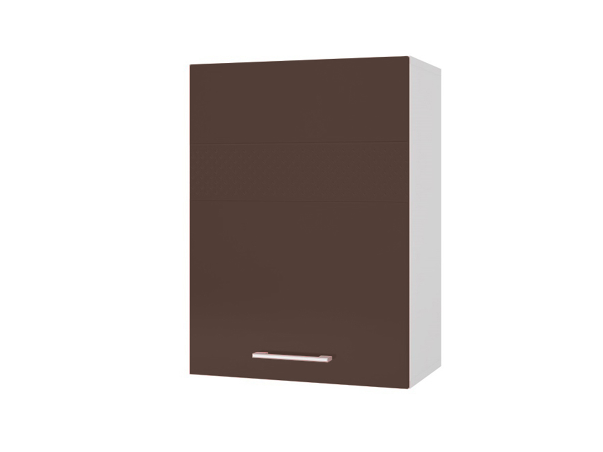 Шкаф навесной 50 Люкс Шоколад глянец, , Коричневый темный, Белый, МДФ, ПВХ, ЛДСП