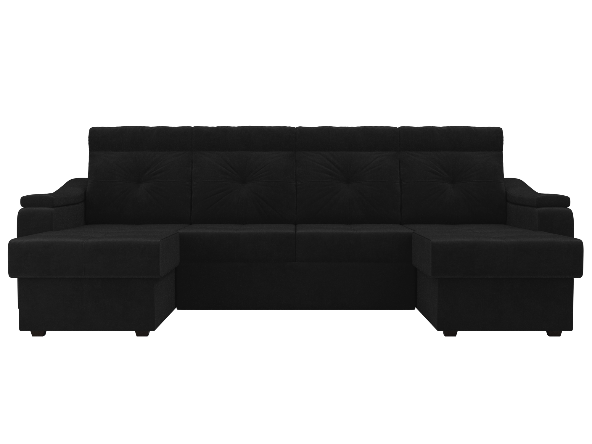 П-образный диван Джастин MebelVia Черный, Велюр, ЛДСП п образный диван лига диванов п образный диван джастин велюр бирюза