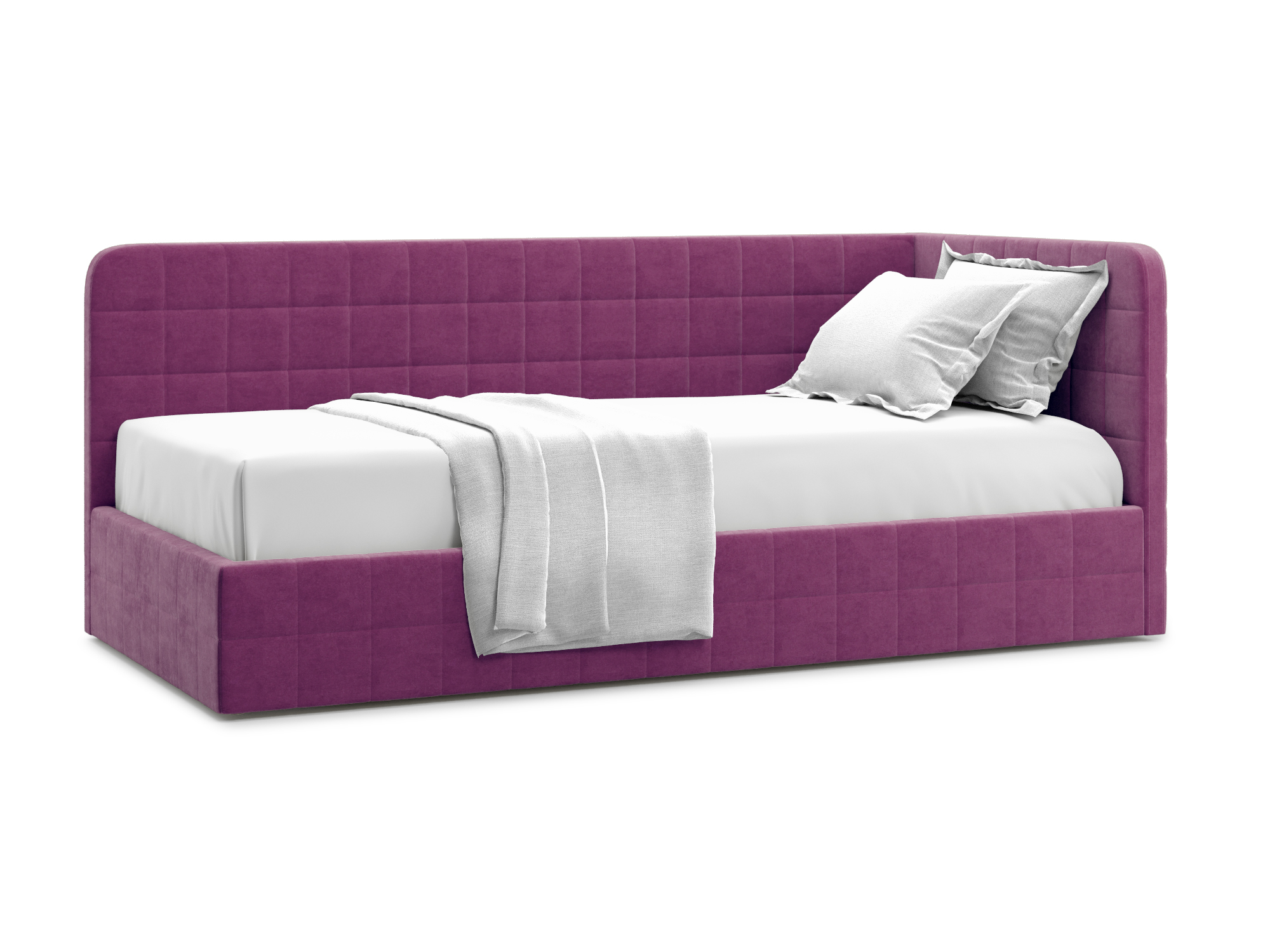 Кровать Tichina 90 Velutto 15 Фиолетовый, Массив, ДСП фотографии