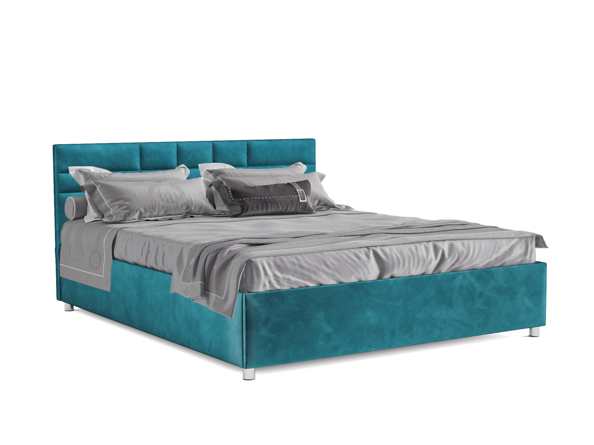 Кровать Нью-Йорк (160х190) Сине-зеленый, ДСП, Брус сосны 28090