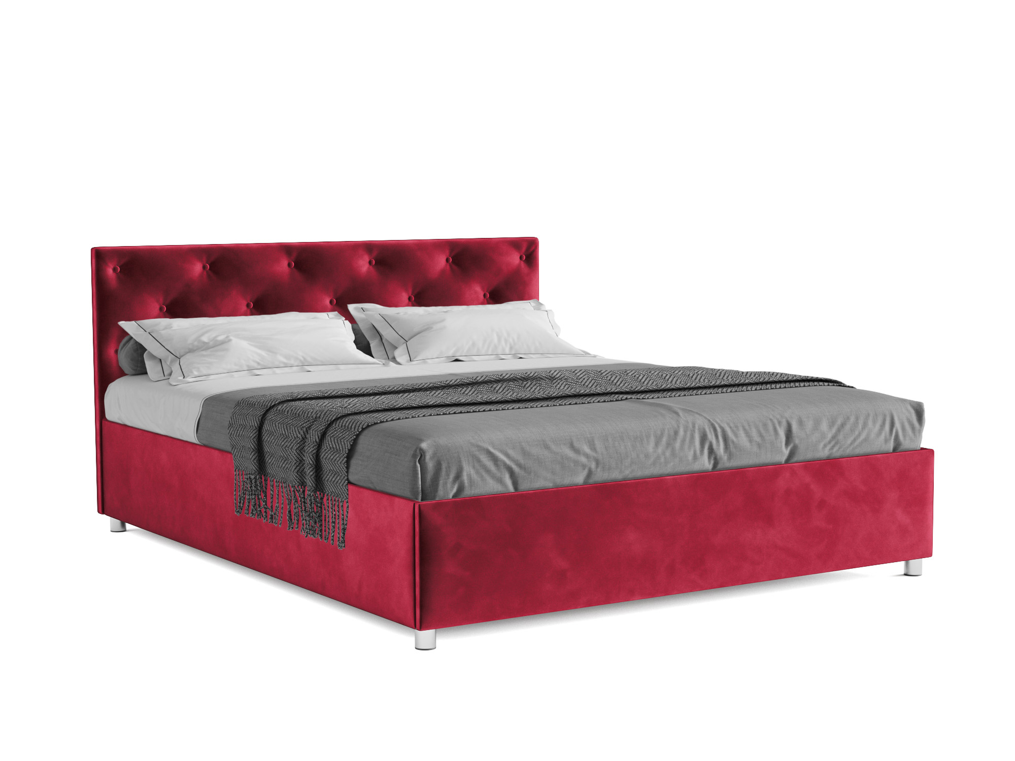 Кровать Классик (140х190) Красный, ДСП, Брус сосны