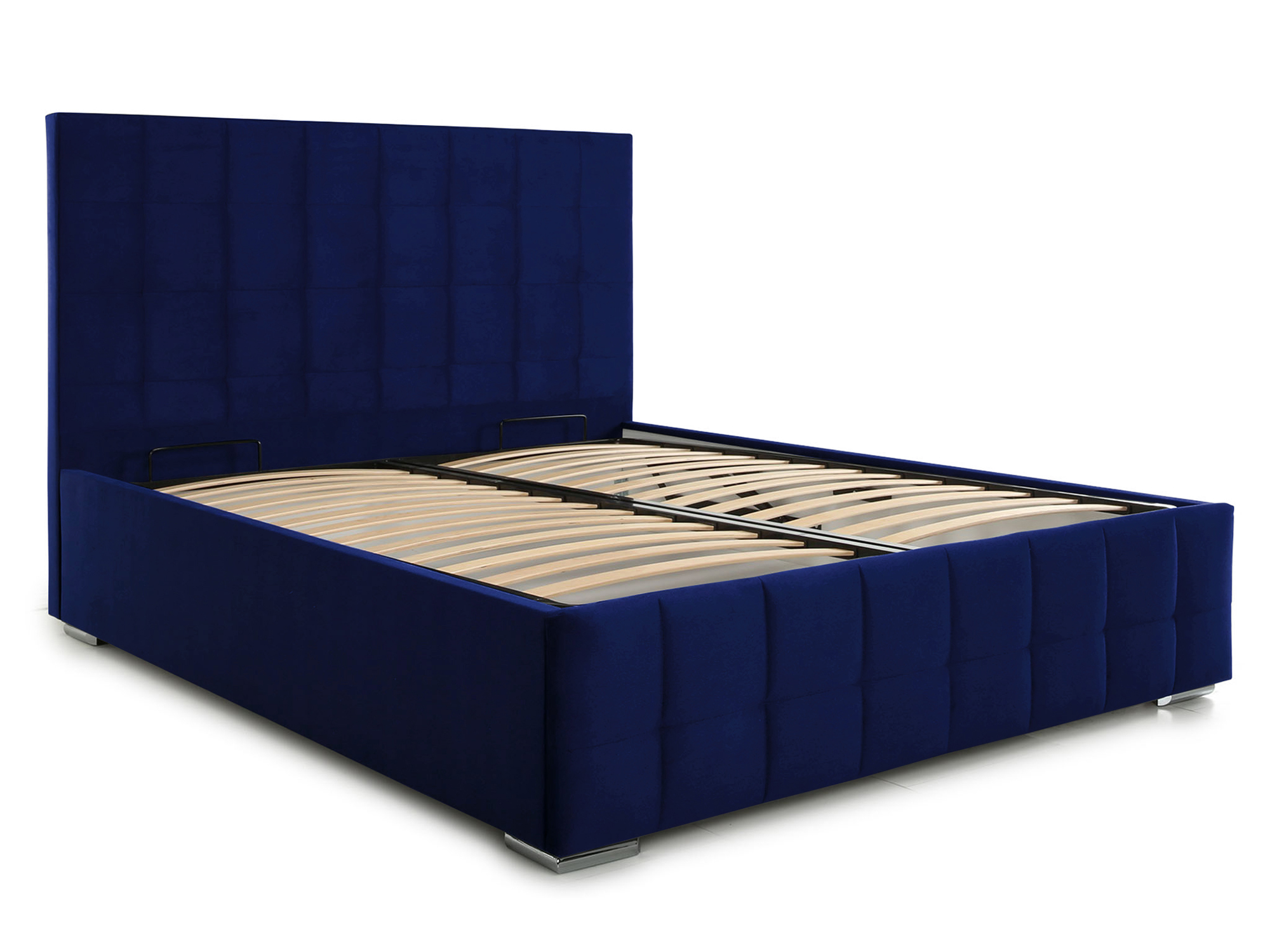 кровать пассаж 2 180х200 с пм бежевый массив дсп Кровать Пассаж 2 (180х200) с ПМ Темно - синий, Массив, ДСП