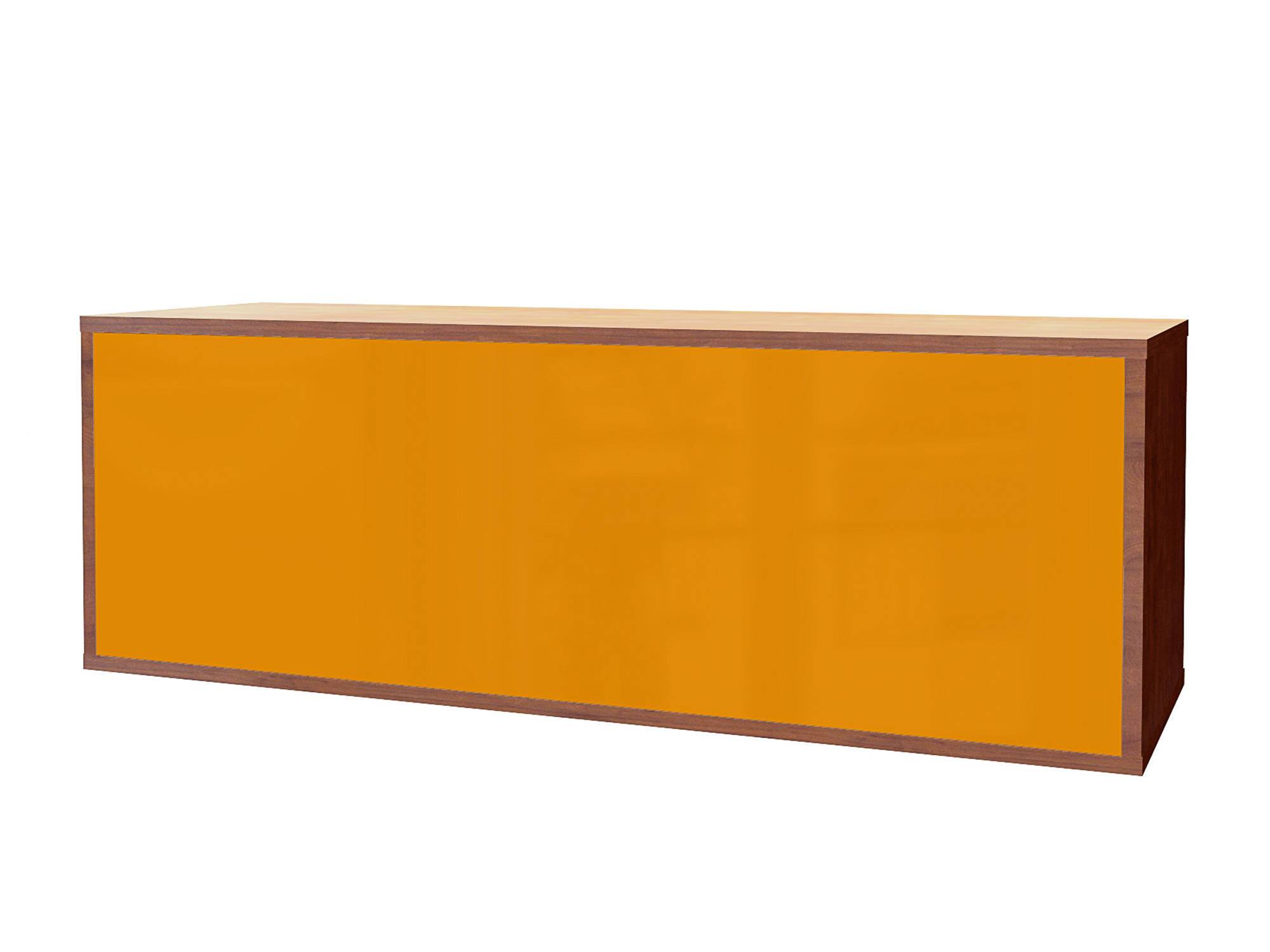 Полка универсальная Сандей Оранжевый глянец, Оранжевый, Коричневый темный, Коричневый, МДФ, ЛДСП
