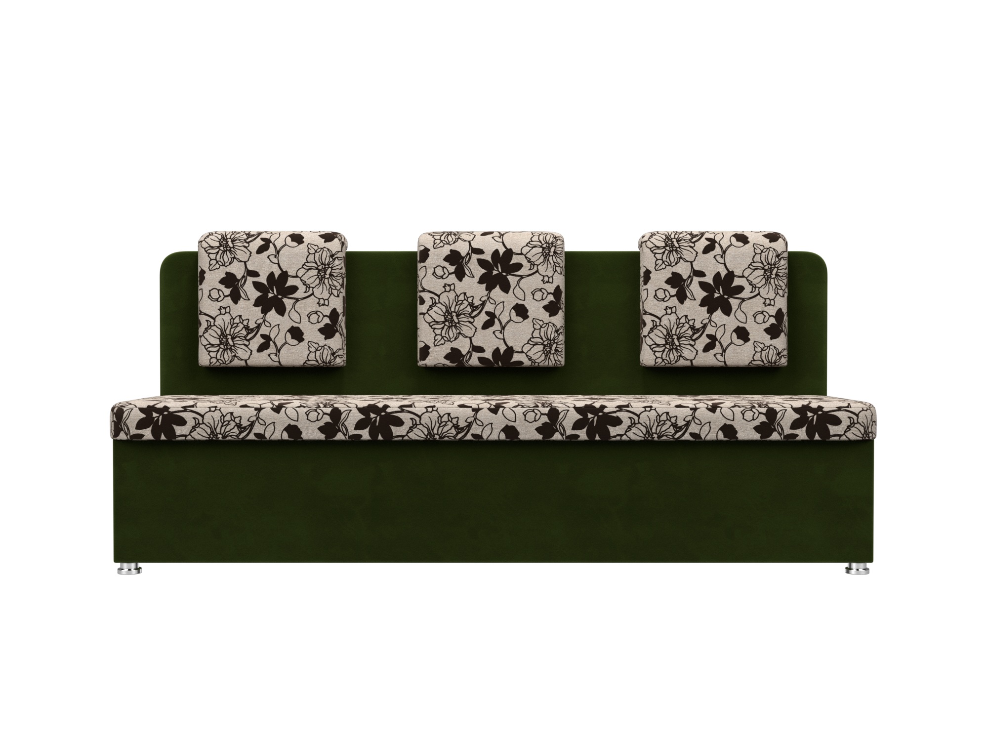 Кухонный прямой диван Маккон 3-х местный Зеленый, ЛДСП