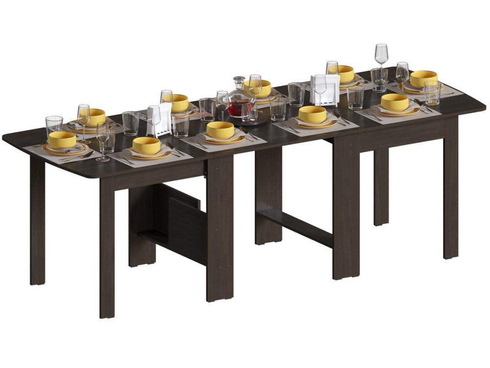 стол обеденный со 1 дуб венге коричневый темный лдсп обеденный раздвижной СтК7 венге Стол деревянный Коричневый темный, ЛДСП
