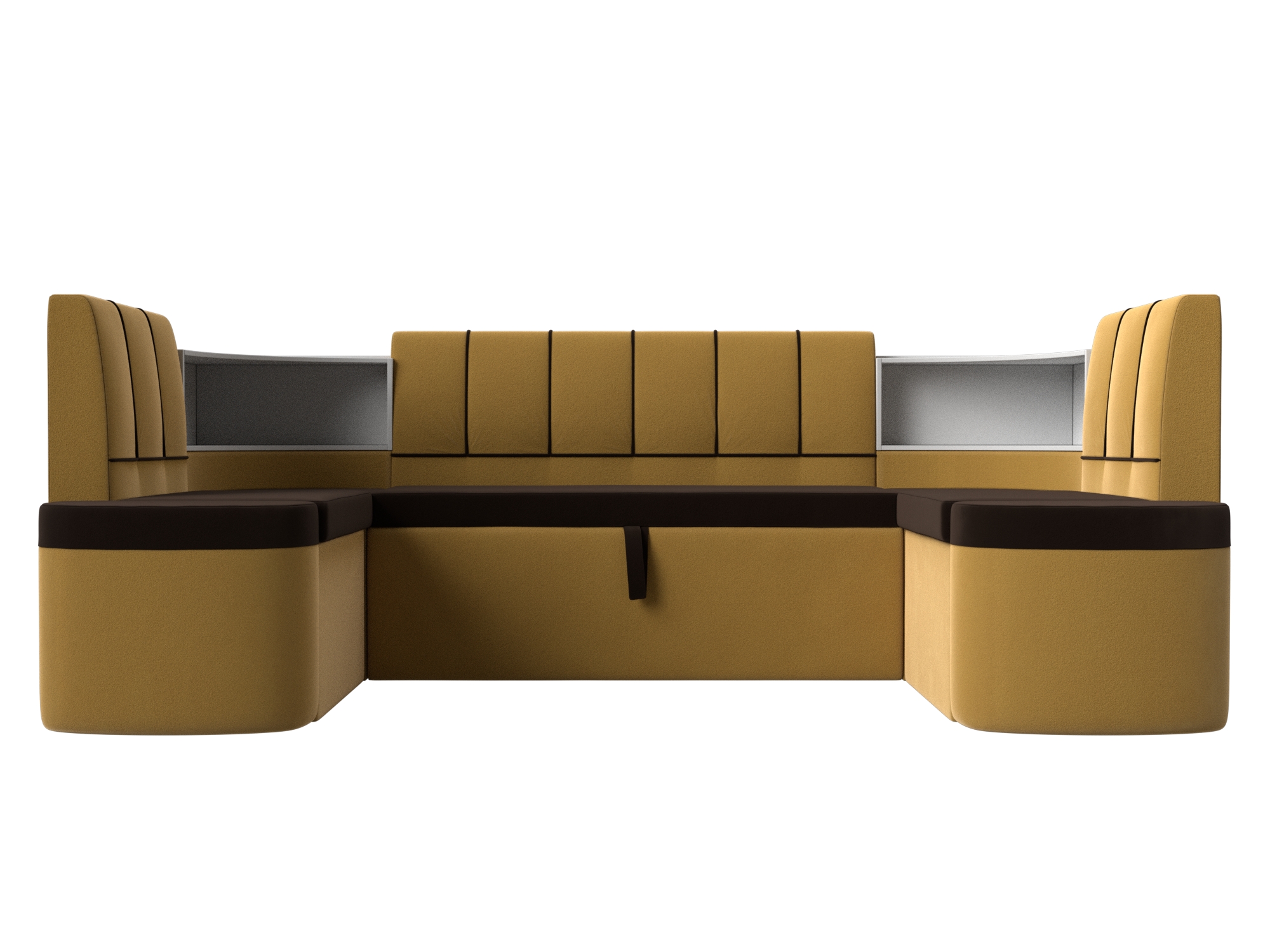 Кухонный п-образный диван Тефида Белый, ЛДСП артмебель п образный диван клайд микровельвет желтый