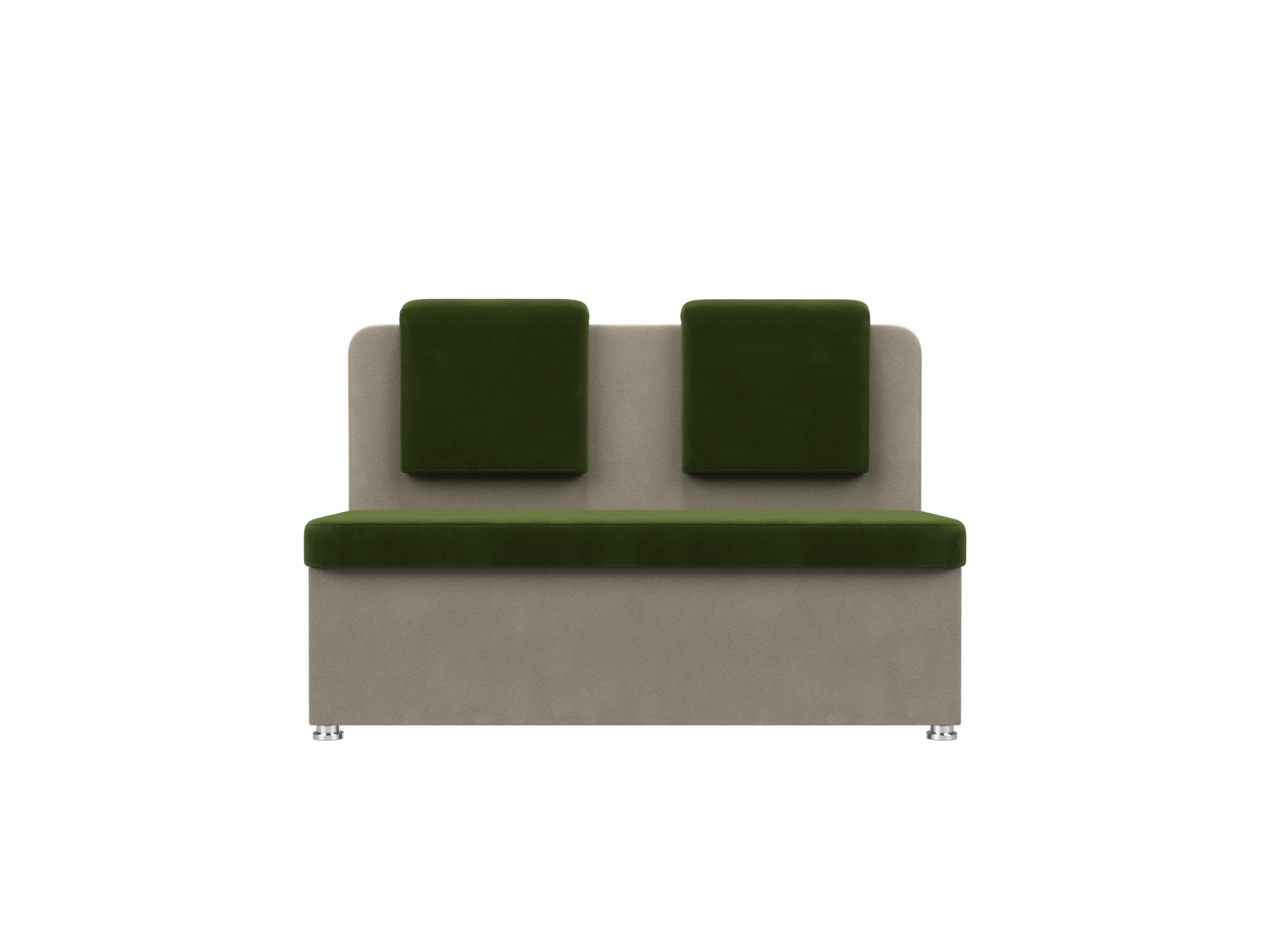 Кухонный прямой диван Маккон 2-х местный Зеленый, Бежевый, ЛДСП прямой диван брайтон 2 микровельвет цвет бежевый