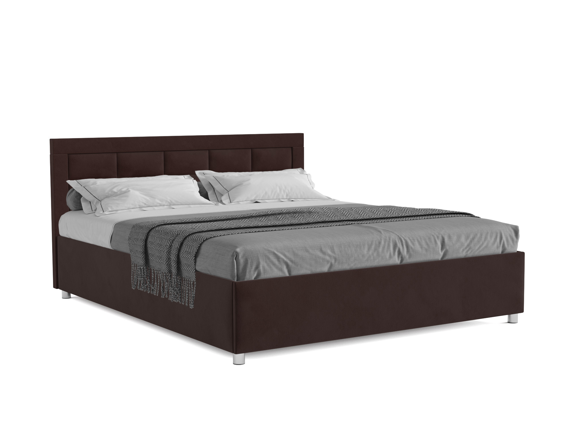 Кровать Версаль (160х190) Темно-коричневый, ДСП, Брус сосны кровать версаль 160х190 сине зеленый дсп брус сосны