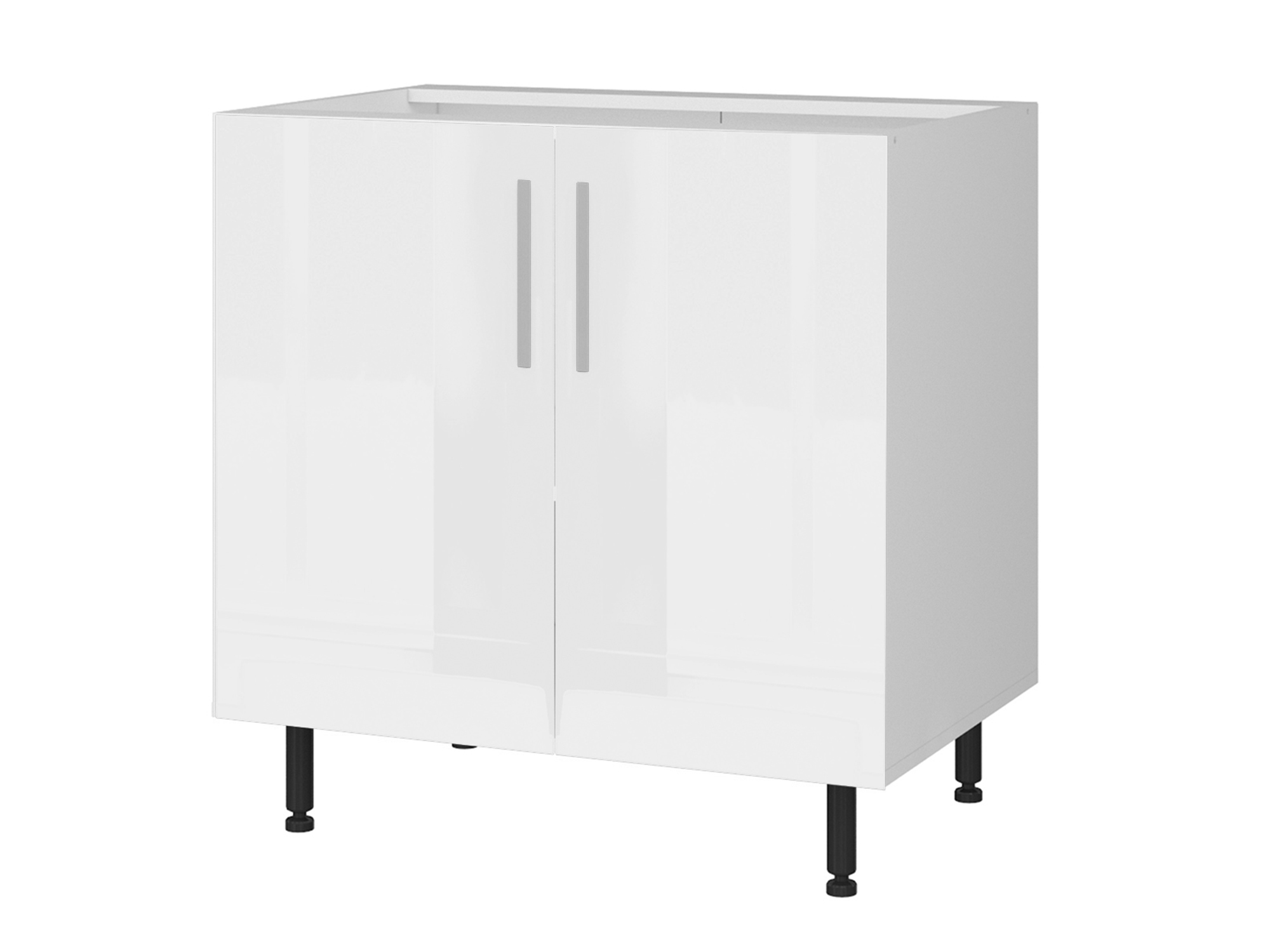 Шкаф напольный двухдверный Хелена 80 см Глянец белоснежный, Белый, МДФ, Пленка ПВХ, ЛДСП
