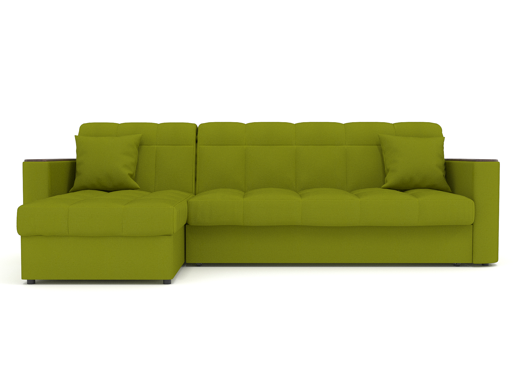 Угловой диван Неаполь (163х200) MebelVia Зеленый, Велюр, Металл
