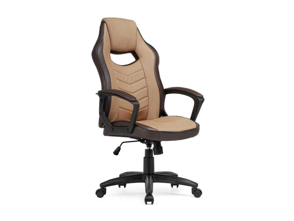 Gamer коричневое Компьютерное кресло MebelVia Коричневый, Бежевый, Искусственная кожа, Пластик sprint коричневое черное стул коричневый пластик