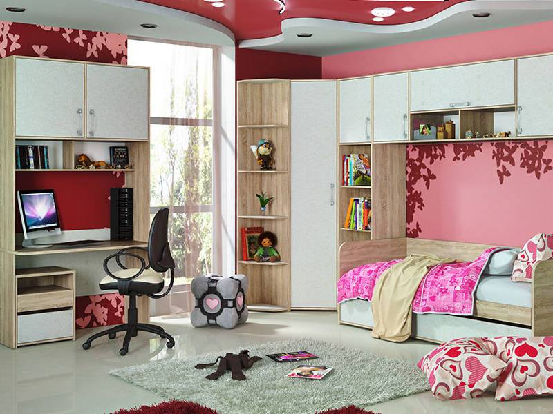 Набор мебели для детской Atlas 6 Хаотичные линии, Бежевый, ЛДСП цена и фото