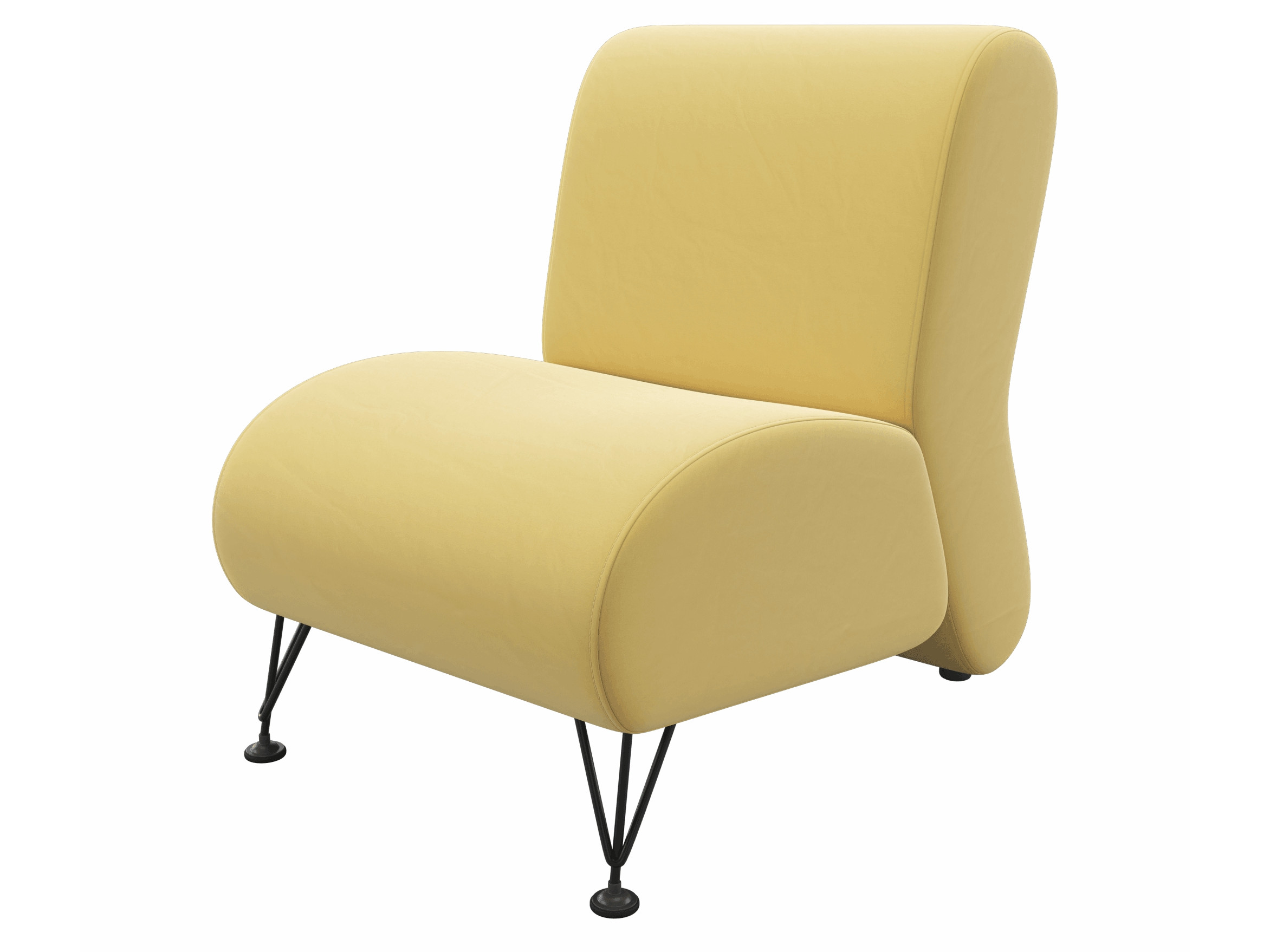 Мягкое дизайнерское кресло Pati желтый MebelVia желтый, Велюр цена и фото