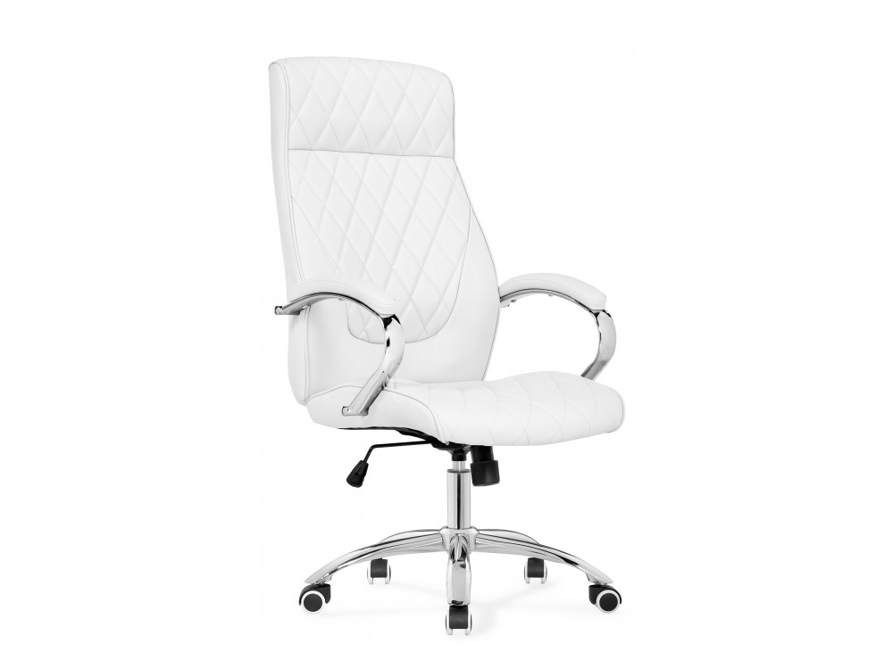 Monte белое Компьютерное кресло MebelVia Белый, Искусственная кожа, Хромированный металл midl белый компьютерное кресло белый кожзам хромированный металл