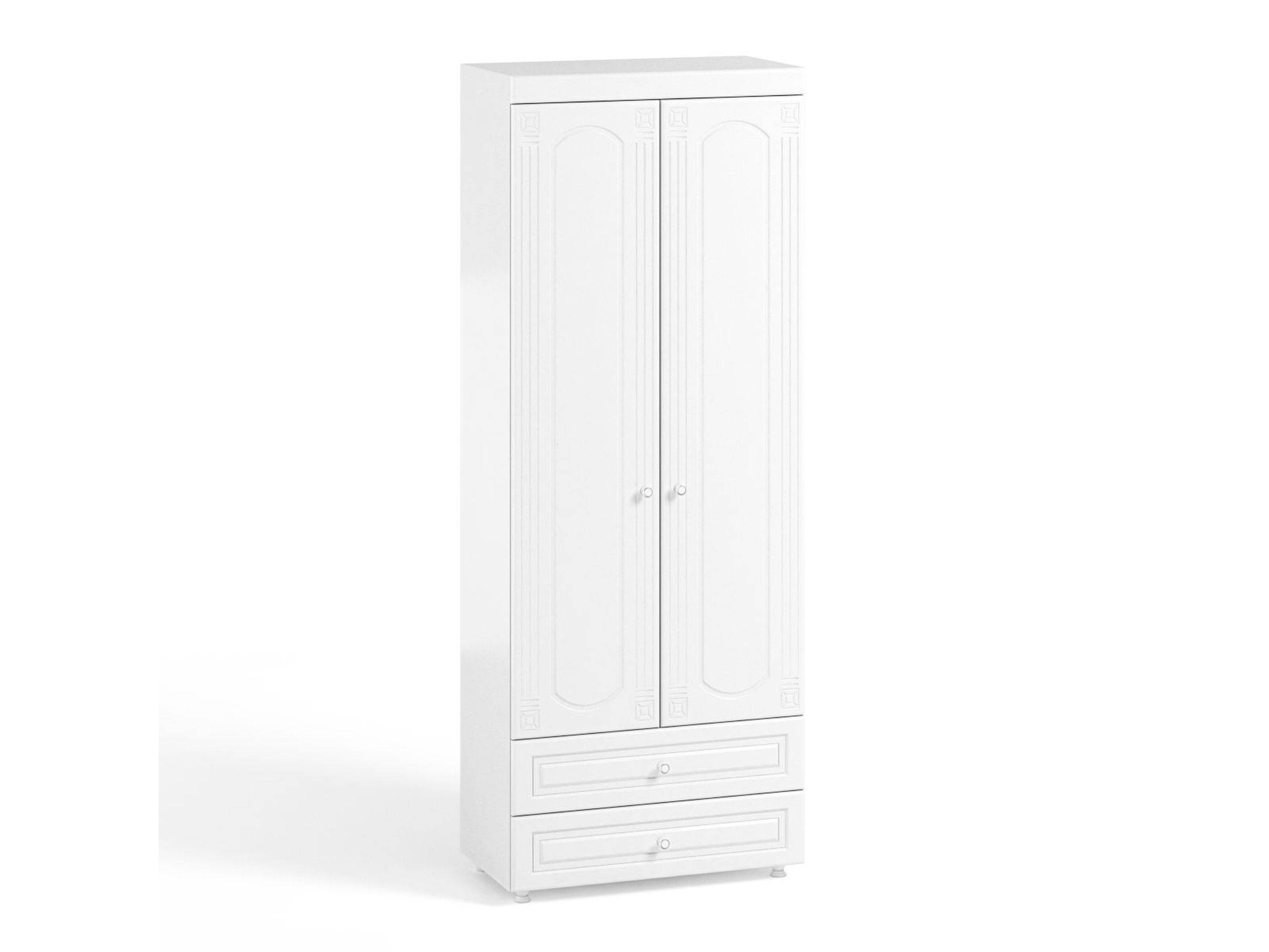 Шкаф 2-х дверный с ящиками (гл.410) Афина АФ-44 белое дерево Белое дерево, Белый, МДФ, ЛДСП