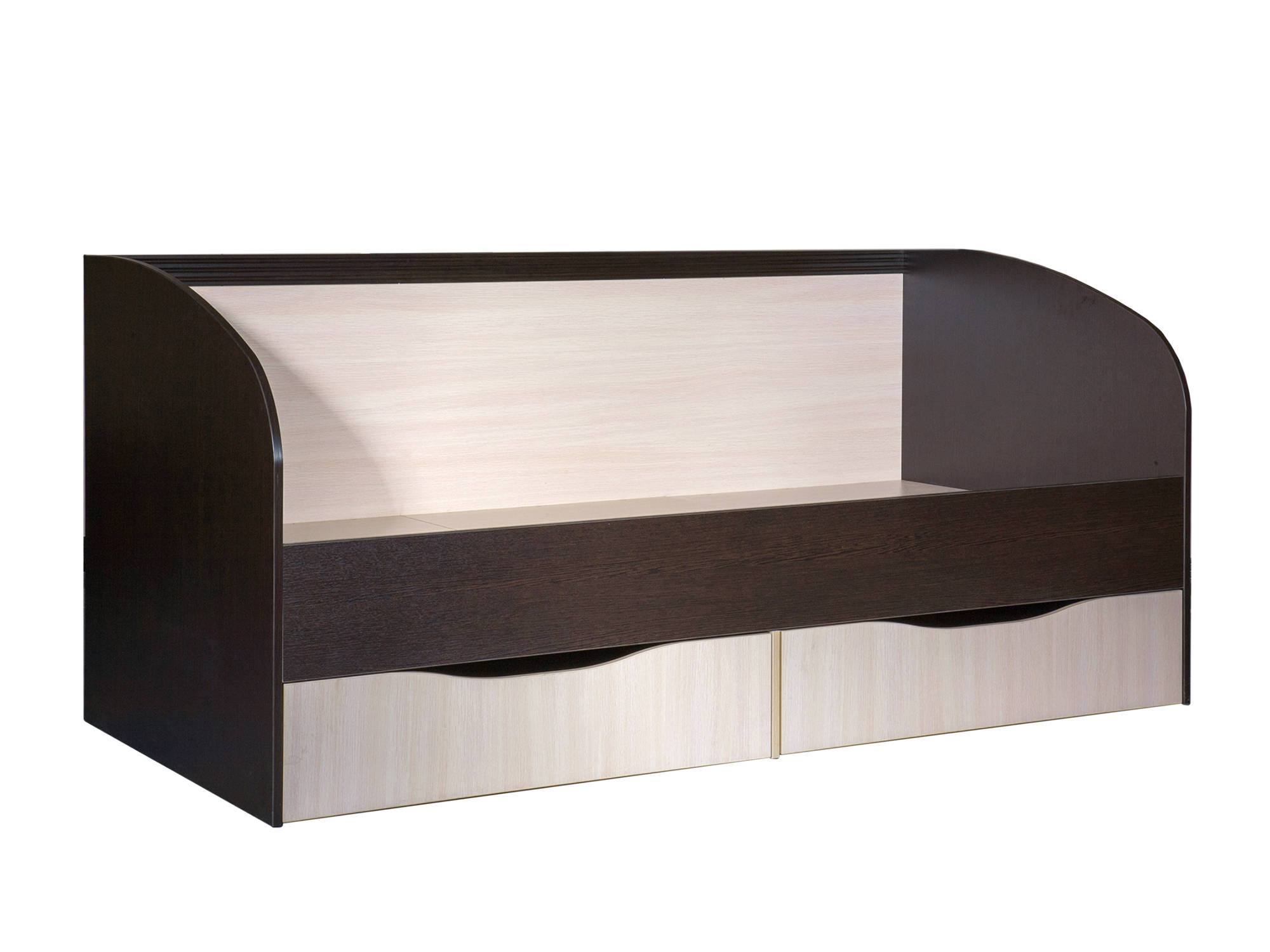Кровать с ящиками Спайдер (90х190) Дуб молочный, Бежевый, Коричневый темный, ЛДСП