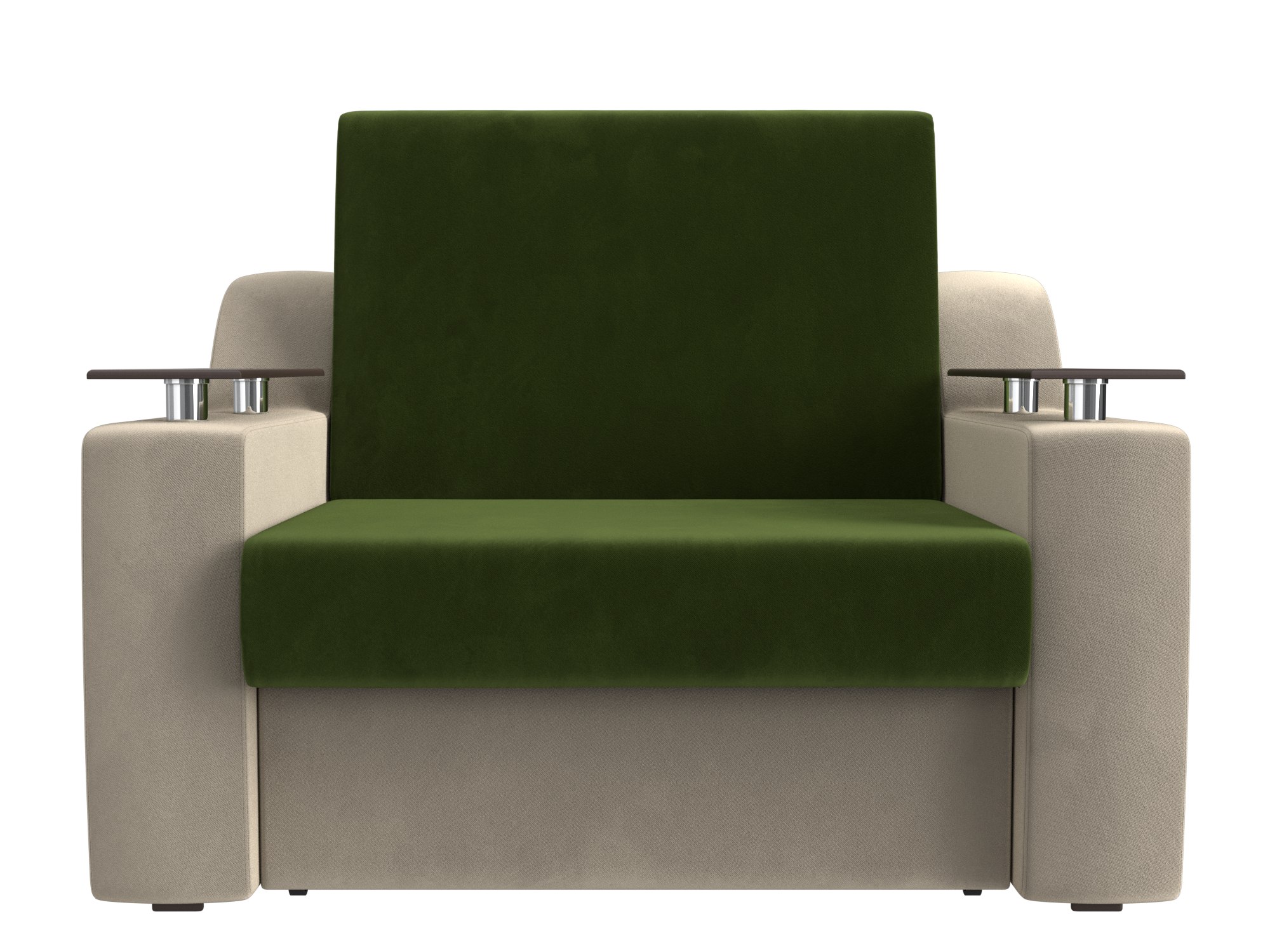 диван кровать сенатор е бежевый зеленый микровельвет Диван Сенатор (120х190) MebelVia Зеленый, Бежевый, Микровельвет, ЛДСП