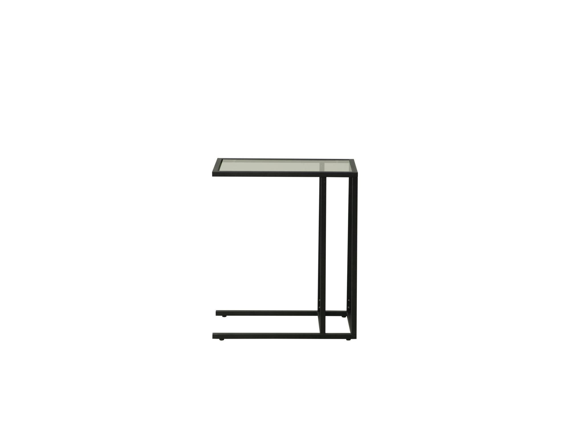 Стол приставной Скандик 42.24 (со стеклом) (металл черный) Черный, Металл фото