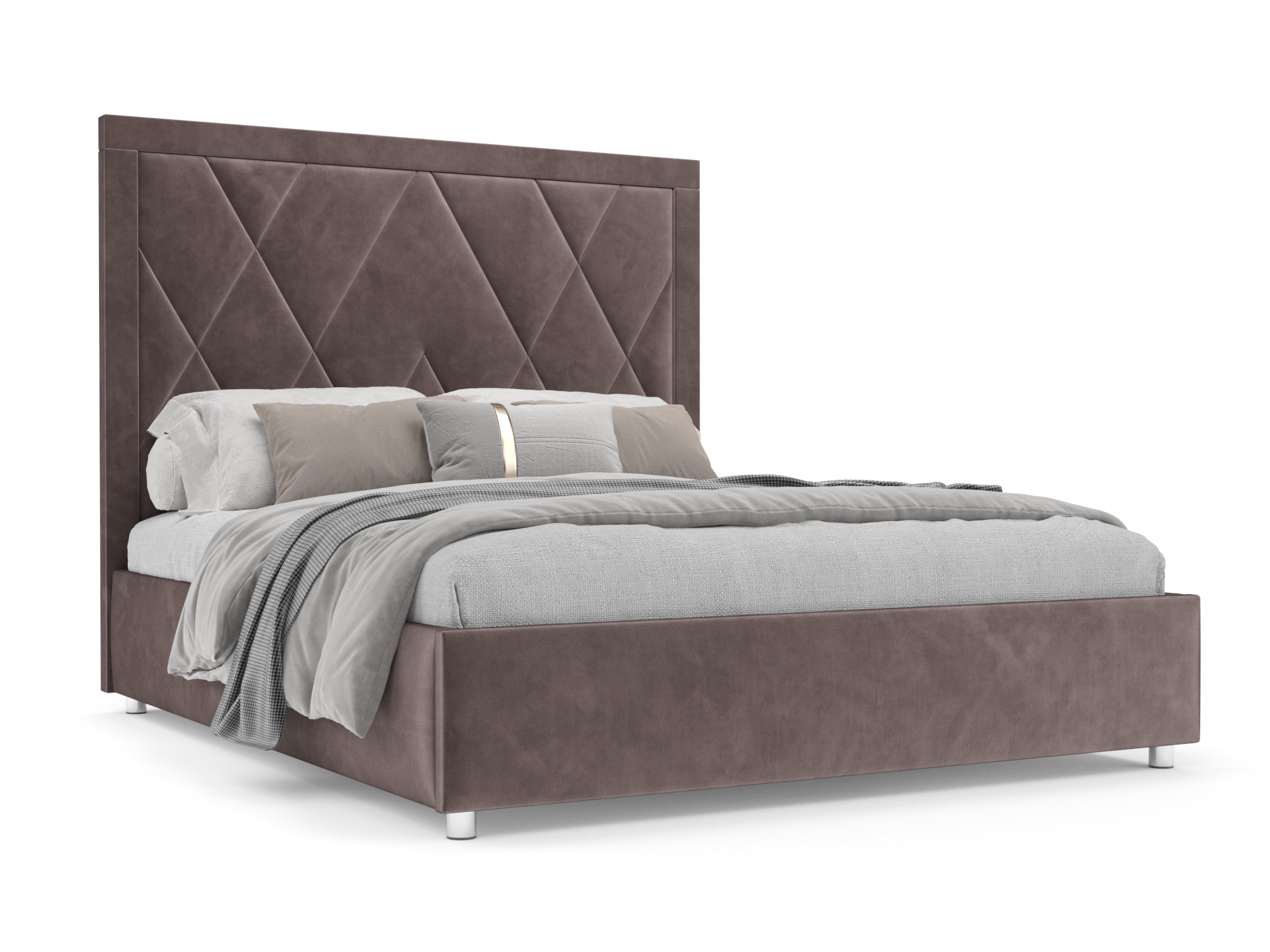 Кровать Треви (140х190) Серо-коричневый, ДСП, ДВП фото