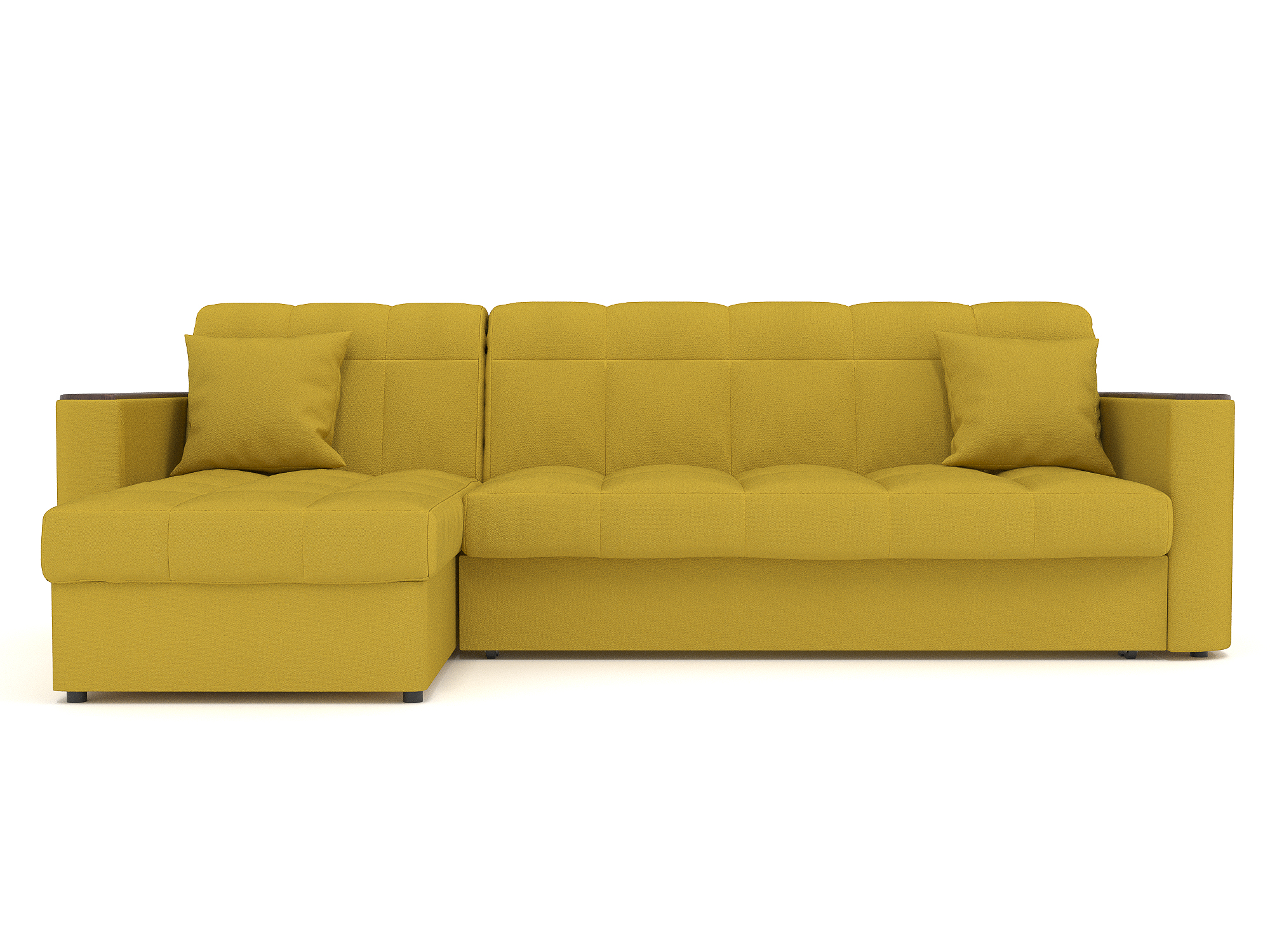 Угловой диван Неаполь (147х200) MebelVia Светло-зелёный, Велюр, Металл