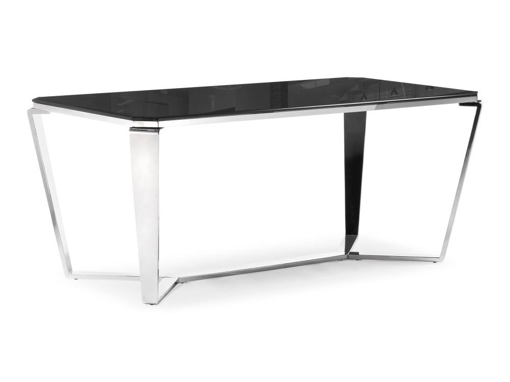 Monic черный Стол стеклянный Серый, Хромированный металл grande черный стол стеклянный серый металл