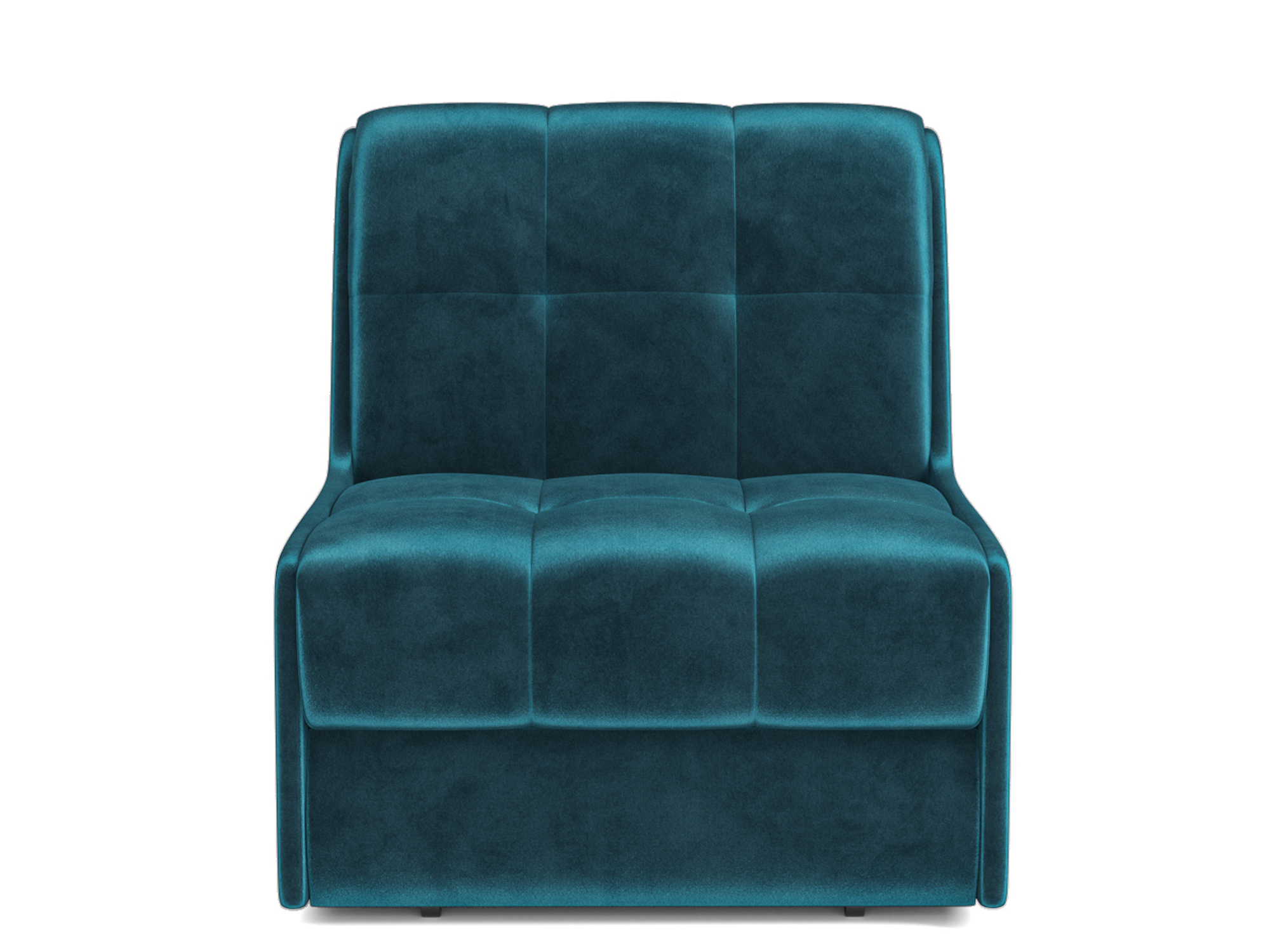 Кресло-кровать Барон №2 MebelVia Синий, Вельвет бархатного типа, ДСП, Металл, Массив сосны