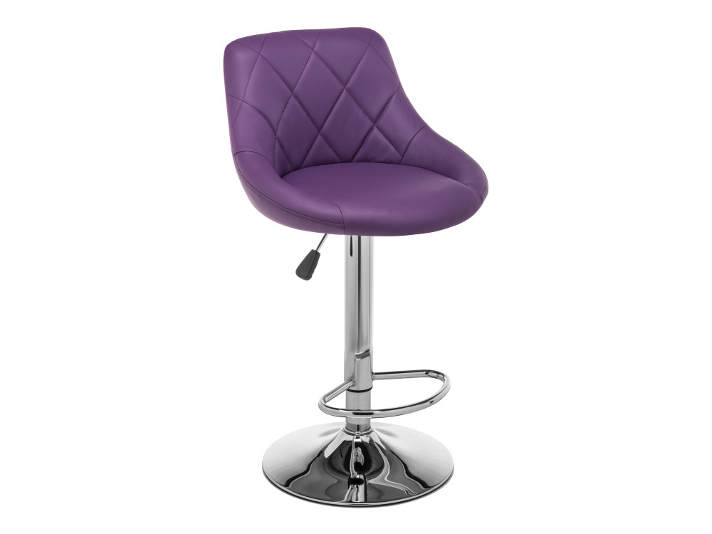 Curt фиолетовый Барный стул Серый, Хромированный металл curt белый барный стул белый кожзам хромированный металл