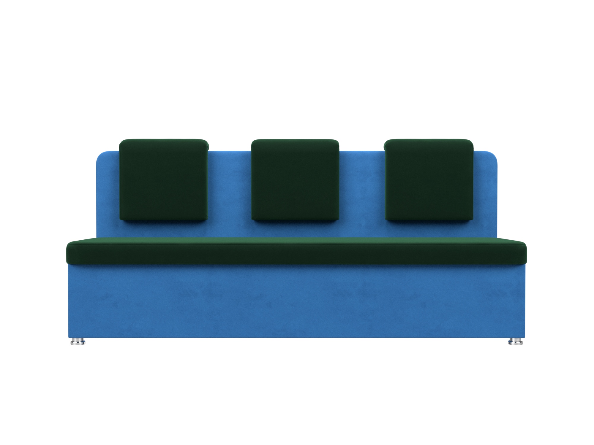 Кухонный прямой диван Маккон 3-х местный Зеленый, Синий, ЛДСП