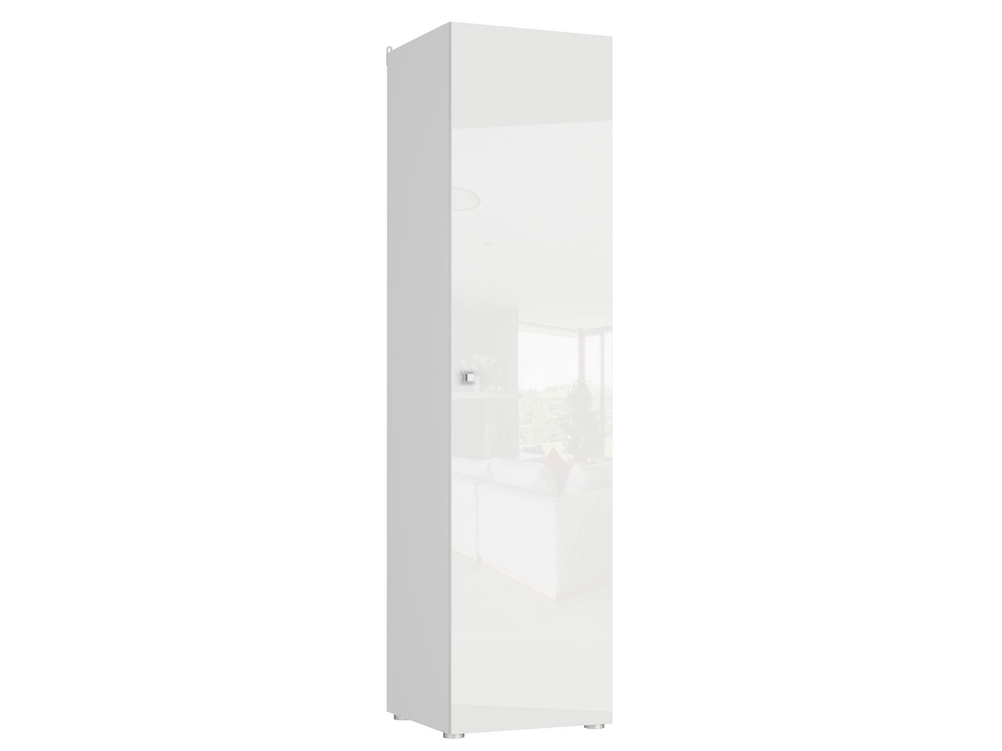 Шкаф 1-дверный Модерн-Техно Белый глянец, Белый, МДФ, ЛДСП цена и фото