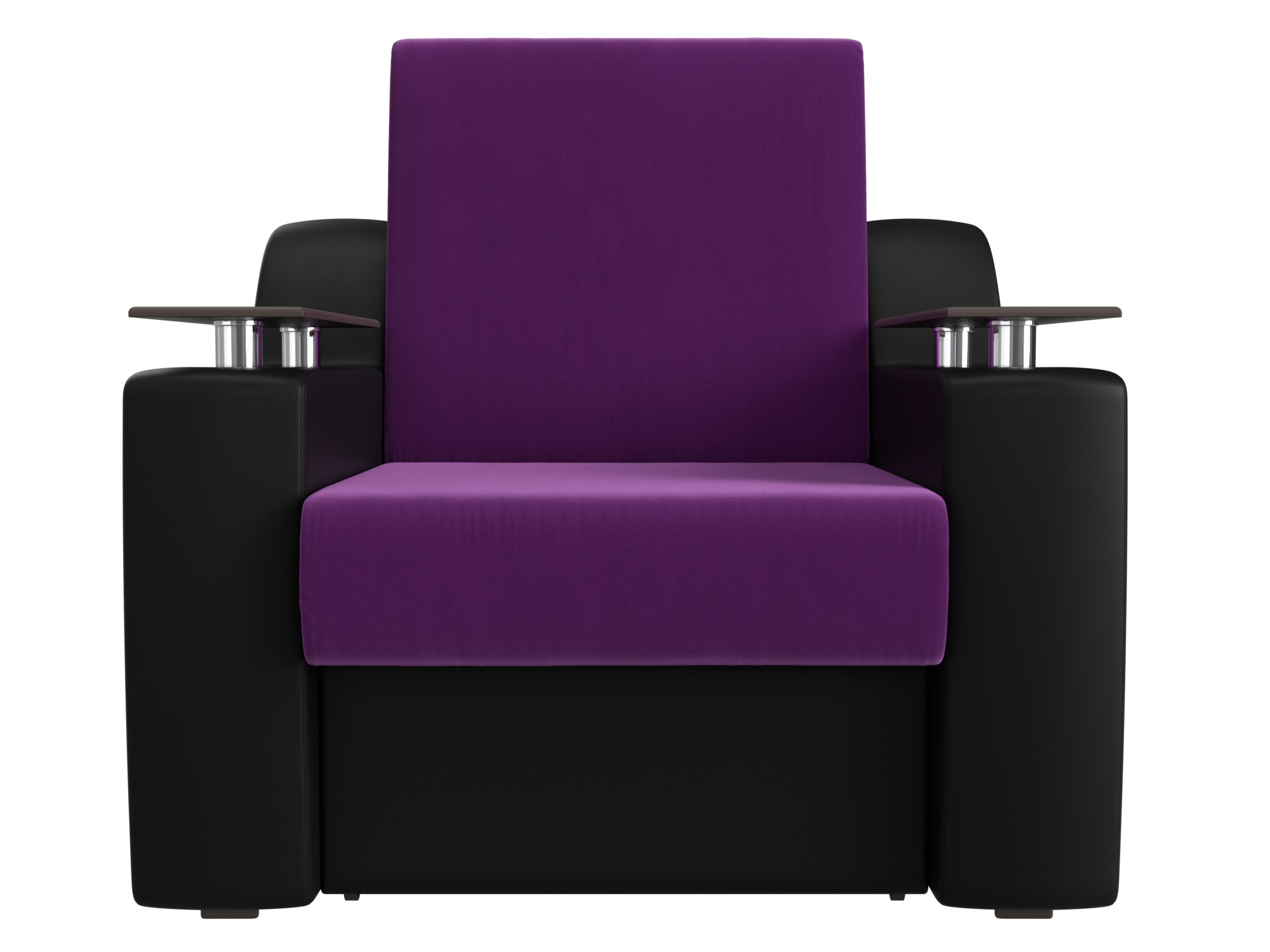 Кресло-кровать Сенатор (80х190) MebelVia Фиолетовый, Черный, Микровельвет, ЛДСП кресло кровать артмебель сенатор велюр фиолетовый экокожа черный 60