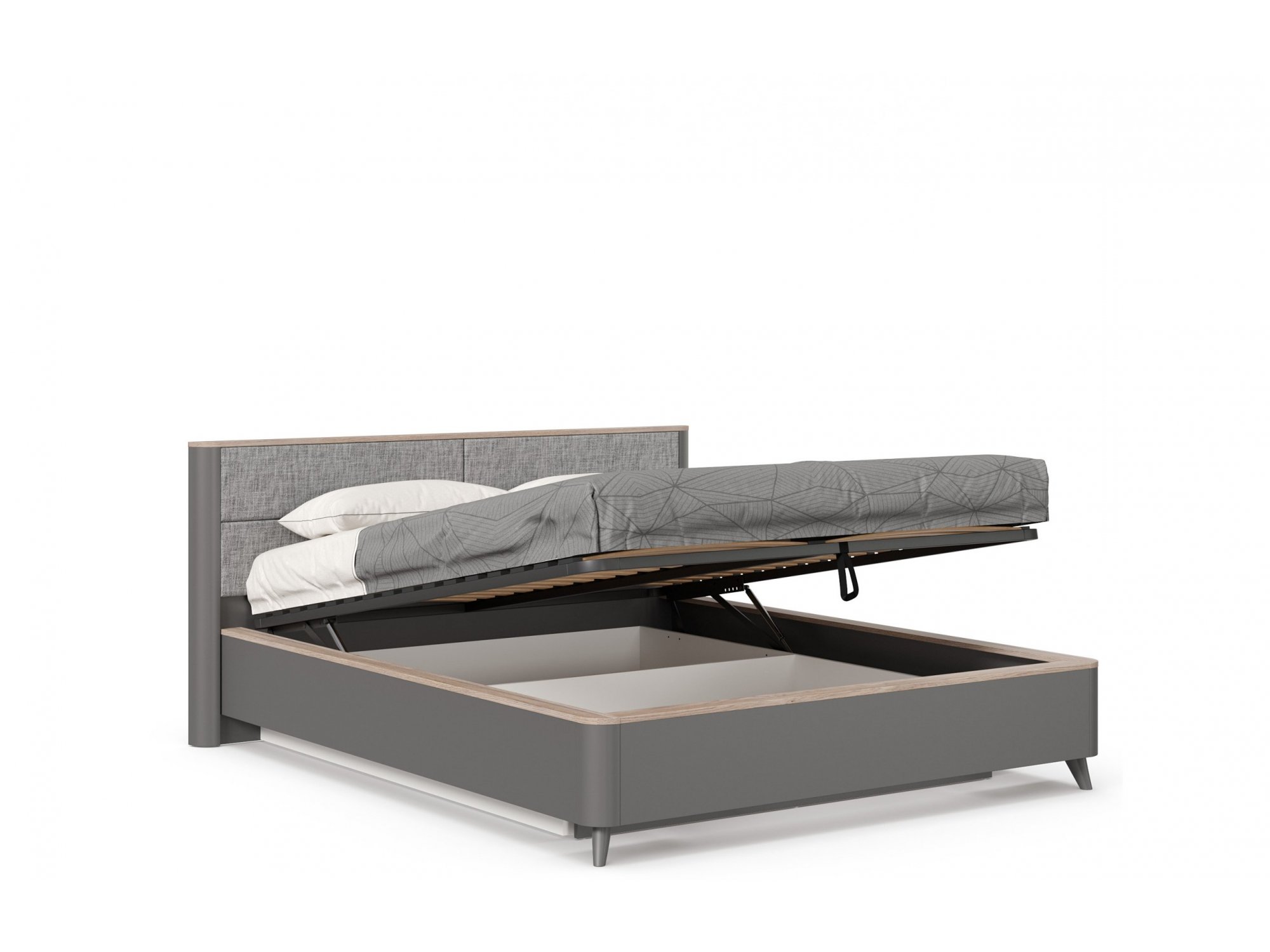 Стефания Кровать 1600 с подъёмным механизмом (Дуб маувелла/Оникс серый) кровать 6 с подъёмным основанием 1600 милан дуб леонардо