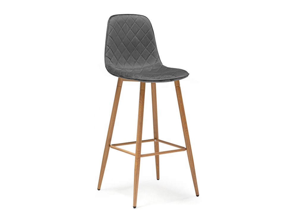 Capri dark gray / wood Барный стул серый, Металл