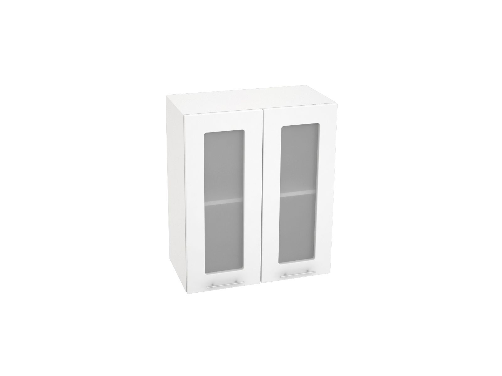 Шкаф навесной со стеклом 600 Валерия М Белый, МДФ, Стекло, ЛДСП шкаф навесной со стеклом ариэль