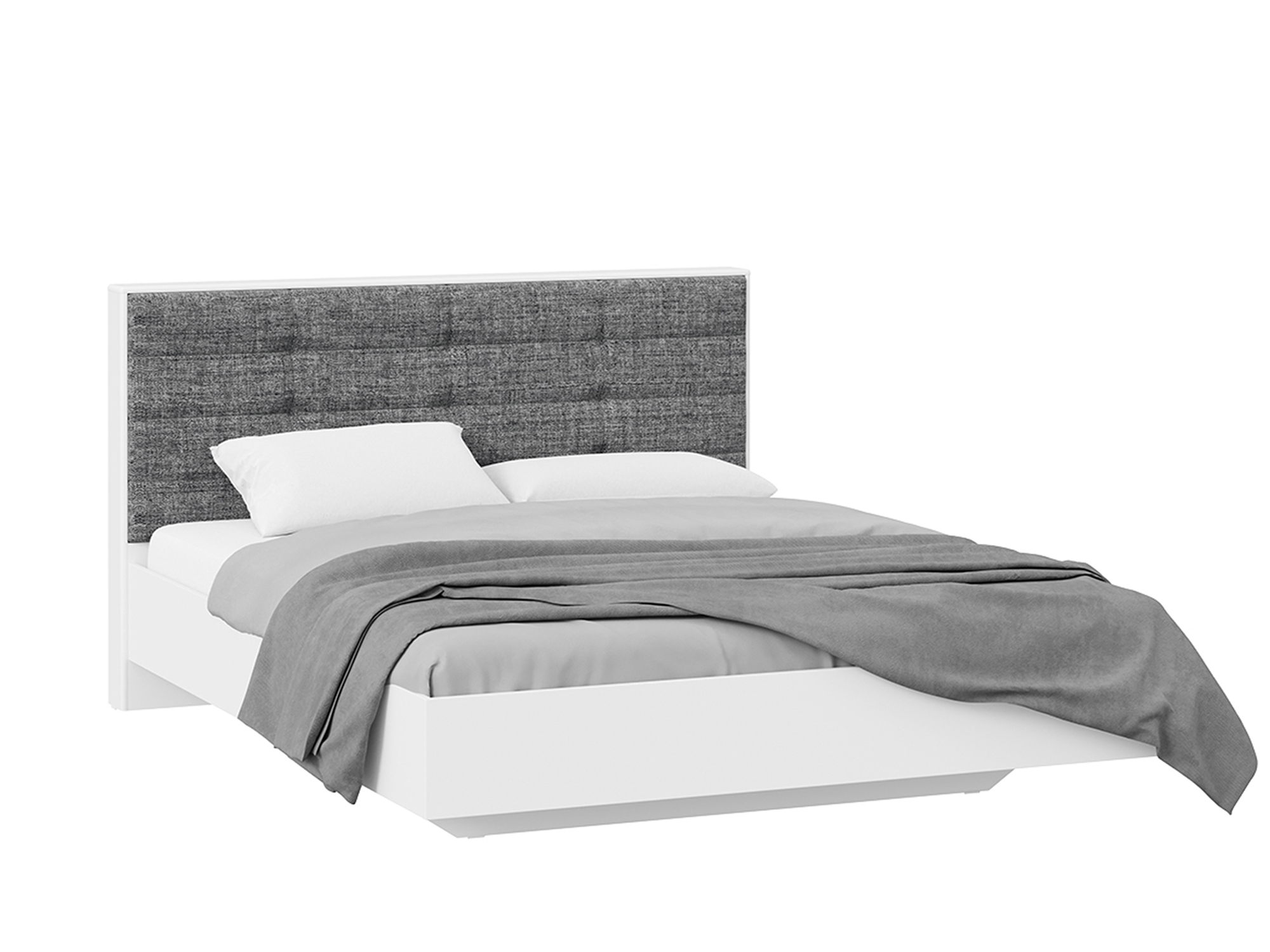 Кровать Тесса (160х200) Белый глянец, , Белый, ЛДСП кровать аура 160 серый рогожка
