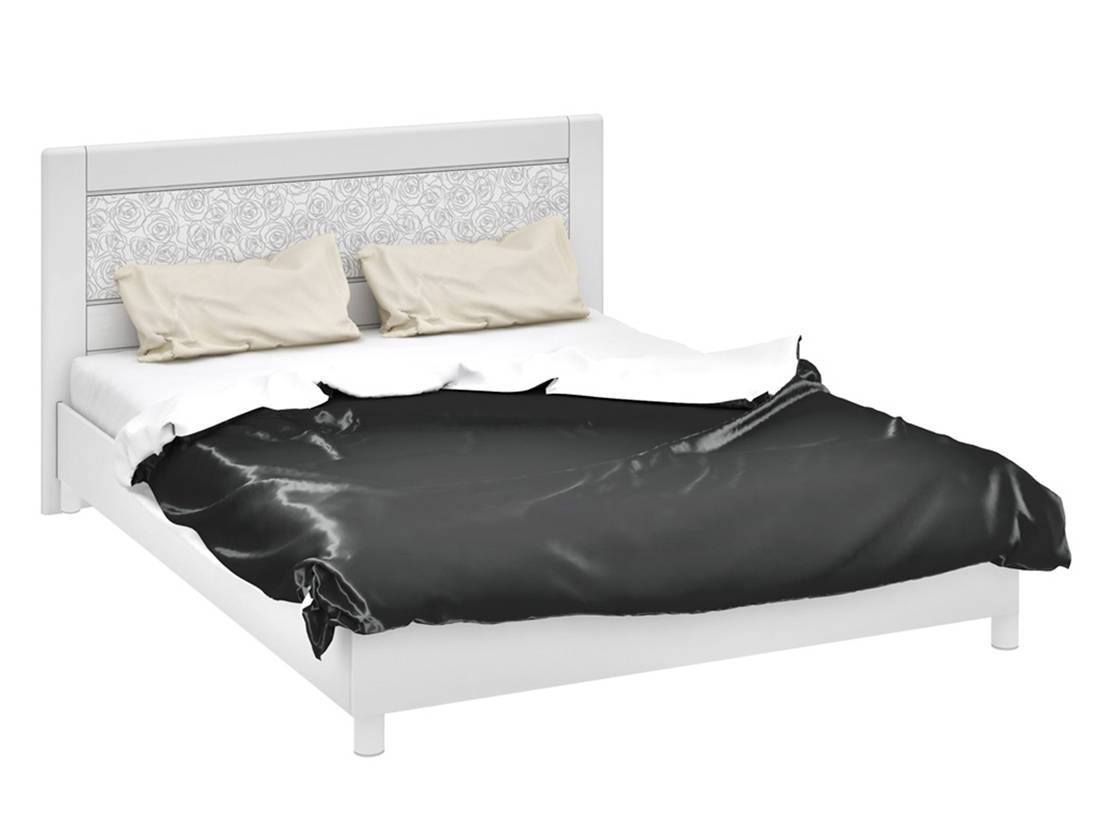 цена Кровать Амели 1 (160х200) Белый глянец, Белый, МДФ, ЛДСП