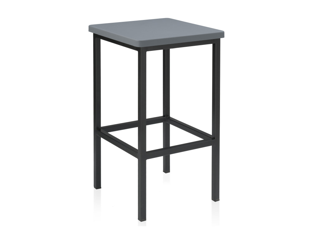 цена Лофт темно-серый / черный матовый Барный стул Черный, Окрашенный металл