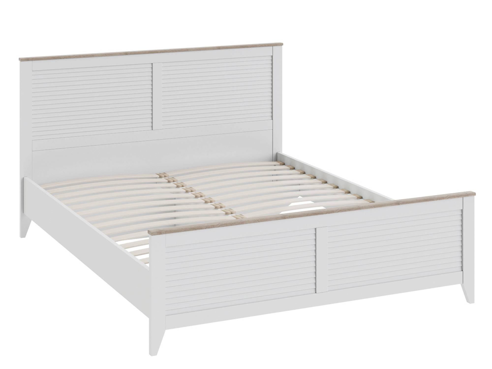 Кровать Ривьера (160х200) Белый, Бежевый, МДФ, Массив, ЛДСП, Кромка ABS кровать с пм лорена 160х200 штрихлак белый лдсп ппу кромка abs