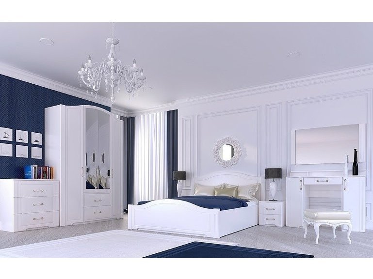 Спальня Виктория. Комплект 5 Белый, МДФ, ЛДСП спальня виктория виктория в цвете белый