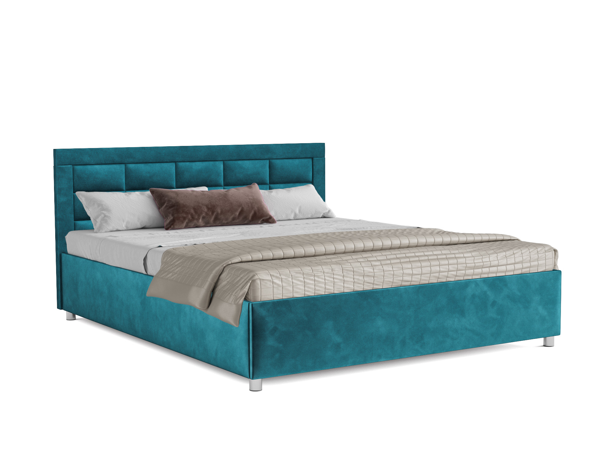 Кровать Версаль (160х190) Сине-зеленый, ДСП, Брус сосны 28090