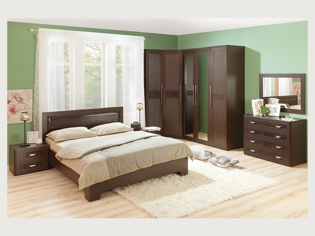 Спальня «Парма» (Комплект 3) (венге, венге) Коричневый темный, ЛДСП комод высокий парма венге венге коричневый темный лдсп