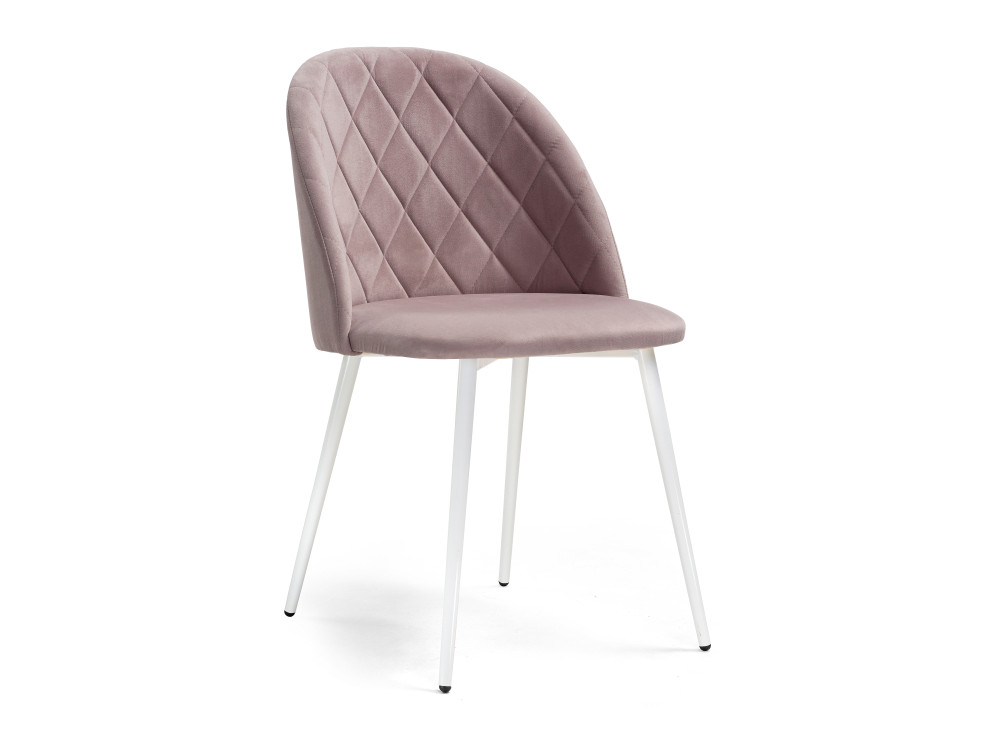 Зест микровелюр розовый / белый глянец Стул Белый, Окрашенный металл стул зест темно синий 464193
