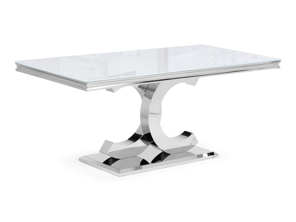 Klod Стол стеклянный Серый, Хромированный металл levon 200x100x75 black стол стеклянный серый металл